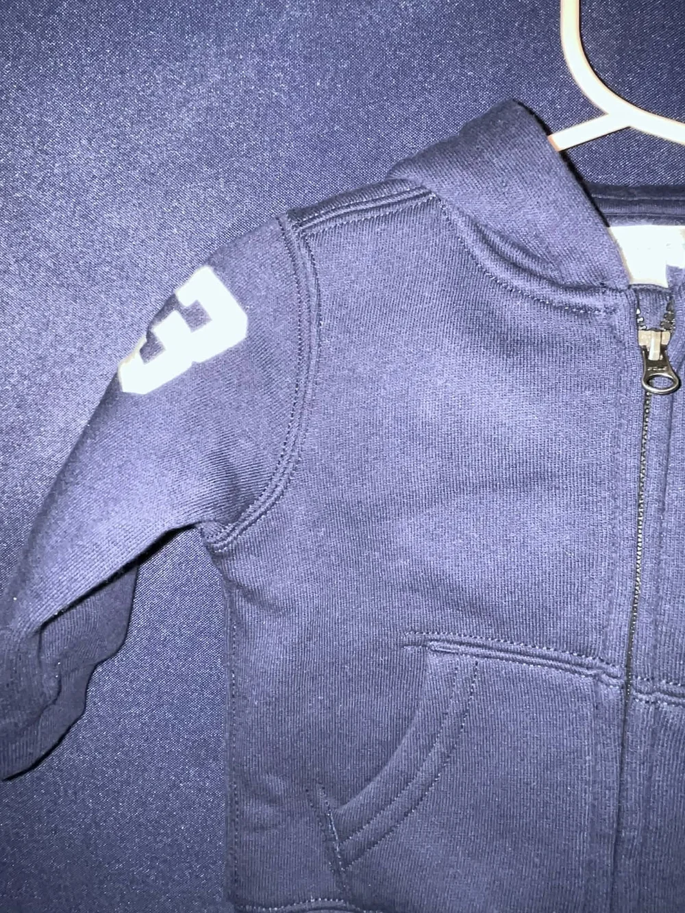 Ralph Lauren Navy Zip Hoodie with Polo Player Patch